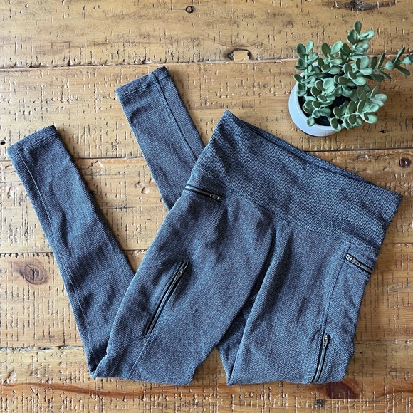 Athleta Sly Drifter Gray Herringbone Leggings S - Picture 6 of 8